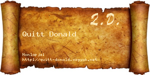 Quitt Donald névjegykártya